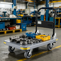 Chariot de manutention pliable à quatre roues pour aéroport, capacité 1000 kg, OEM