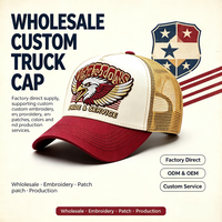 Casquette Trucker Vintage Tendance Broderie 3D Logo Style Urbain Maille 5 Panneaux Double Boucle Plastique Vente en Gros