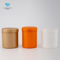 Pots en plastique dorés de 1L pour cosmétiques, petits pots avec couvercle à vis