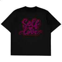 Nouveau Vinyle Thermocollant de Haute Qualité pour T-shirt, Motif 'Self Love' avec Strass, Vente en Gros