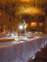 Tissu fibre optique lumineux pour vêtements de table de décoration de mariage