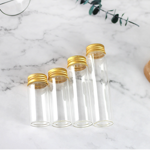 高ホウケイ酸ガラス製小型ミニガラスシリンダーボトル、アルミキャップ付きチューブ、キャンディ、健康カプセル、小型薬瓶用 - Product Image 2