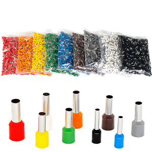 E Series 2.5mm² Insulated Cord End Tube Cable Bootlace Lug Ferrule Wire Connector Crimp Terminal Brass Automotive Tin Plated