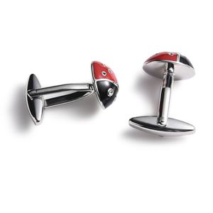 Mancuernillas de Camisa con Diseño Único de Escarabajo en Rojo y Negro, con Cuello Alto Pequeño - Product Image 6