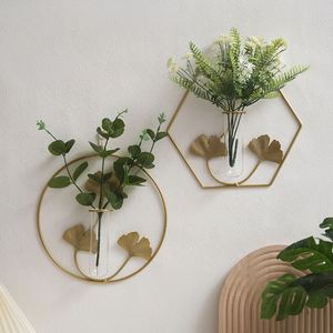 Vases à fleurs créatifs en Ginkgo Biloba, hydroponie, décoration murale dorée, autres décorations pour la maison, vente en gros - Product Image 4