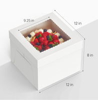 Boîtes à gâteaux jetables, conteneur de transport pour gâteaux, boîtes de boulangerie blanches avec grande fenêtre pour biscuits, tartes, cupcakes, pâtisseries