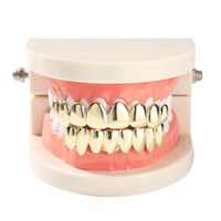 Nouvel Arrivage Grillz Hiphop Plaqué Or 18K pour Dents Grillz 13mm en Laiton Bijoux de Corps Vente en Gros