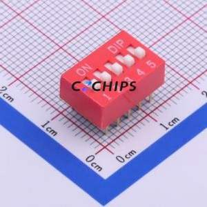 DS-05RP DIP Switch Through hole Component (THT) Switch Flat Toggle, Raised Type Single Pole Single Throw 5 2.54mm - Product Image 1