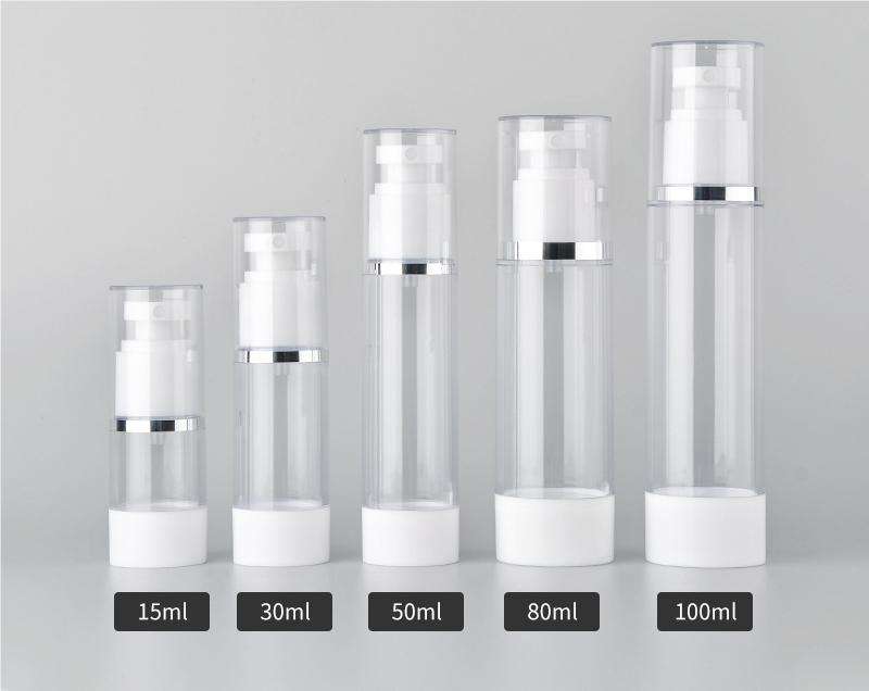 ขวดใส + ฝาแบนพร้อมขอบสีเงิน