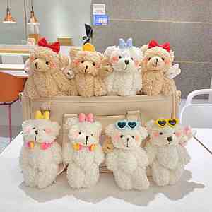 Маленький плюшевый мишка, плюшевые брелки, игрушки, розовый румяна, плюшевый мишка, День Святого Валентина, плюшевая игрушка, милый мягкий мини плюшевый медведь, брелок - Product Image 1