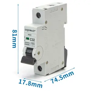 Disyuntor automático miniatura 1P 32A curva C, gris - Protección de circuitos eléctricos, uso en instalaciones domésticas y comerciales - Product Image 3