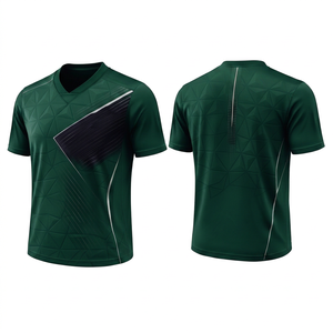 Camiseta de Fútbol Personalizada con Cuello en V para Hombre, Diseño Geométrico, Manga Corta, Poliéster que Absorbe la Humedad, Ajuste Atlético, para Adultos, Todas las Temporadas - Product Image 1
