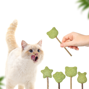 Commercio all'ingrosso naturale erba gatta per animali domestici gatto Teaser bacchetta gatto dentizione lecca giocattolo per la salute orale interattivo promuovere la digestione giocattolo da masticare - Product Image 5