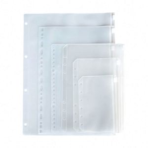 A5/A6/A7 Frosted PVC Zip Lock Planner Pocket File Holder 6 Rings Clear <b>Envelope</b> A6 Binder Insert Cash Loose-leaf Gift - Product Image 1