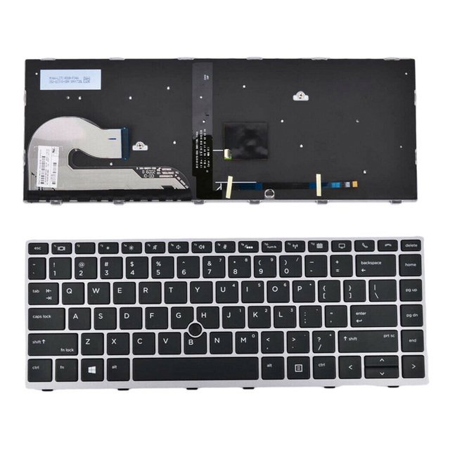 New for HP EliteBook 840 G5 846 G5 745 G5 Laptop Keyboard US Backlit Silver Frame With Point