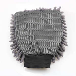 Gant de lavage de voiture en chenille, un côté en tissu maillé, l'autre côté doux, pour le detailing automobile - Product Image 1