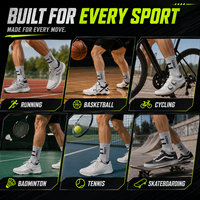 Chaussettes de sport mi-mollet personnalisées avec logo OEM, respirantes, pour l'entraînement au basketball, chaussettes athlétiques pour hommes
