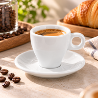 Ensemble tasse et soucoupe à expresso en céramique rose classique, écologique, 250 ml, pour expresso, cappuccino, latte, thé, maison, cuisine