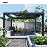 Pergola solaire d'hôtel de persienne de toit étanche de terrasse en aluminium intelligente télécommandée de luxe