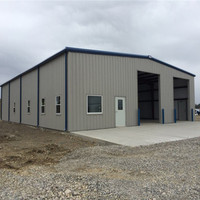 Bâtiment préfabriqué en structure métallique pour hangar, entrepôt, atelier, usine, matériaux métalliques industriels