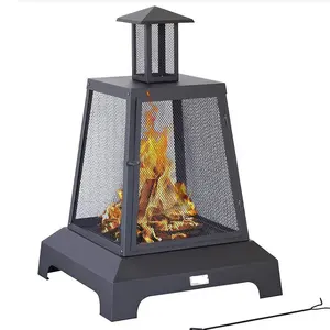 Factory Wholesale Large High Outdoor Outdoor Heaters Wood Burning Fire Pit BBQ Fire Pit With Cast Iron Cooking Grill