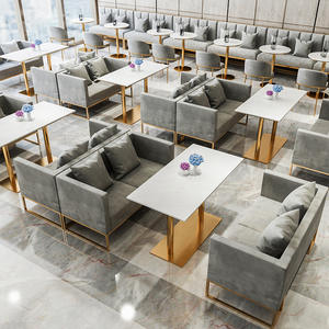 La cabina del ristorante della mobilia dell'hotel di legno cinese commerciale mette a sedere i tavoli e le sedie moderni di lusso messi per i caffè ed il ristorante - Product Image 6