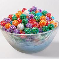 Perles en résine AB de 12 mm à 20 mm, couleur scintillante, perles acryliques pavées effet boule disco pour la fabrication de bijoux DIY, vente en gros