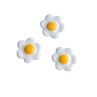 Ciondoli in resina a forma di uova fritte, cabochon piatti a forma di toast, accessori decorativi fai da te per scrapbooking e fermagli per capelli