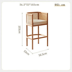 Muebles de Exterior, Juego de Sofás de Jardín, Mesa de Centro Redonda Pequeña para <span class=keywords><strong>Bar</strong></span>, Muebles de Ratán Natural para Sala de Estar, Mesa de <span class=keywords><strong>Bar</strong></span> de Madera - Product Image 3