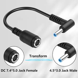 Câble de convertisseur de connecteur coudé à 90 degrés de 7.4mm à 4.5mm pour cordon d'<span class=keywords><strong>alimentation</strong></span> <span class=keywords><strong>HP</strong></span> Stream Spectre <span class=keywords><strong>Pavilion</strong></span> Envy Elitebook Chromebook - Product Image 2