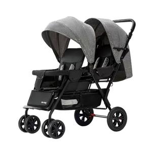 Vente en gros <span class=keywords><strong>Poussette</strong></span> <span class=keywords><strong>double</strong></span> européenne pliable 3 en 1 pour bébés avec deux lits pour enfants de 0 à 3 ans - Product Image 2