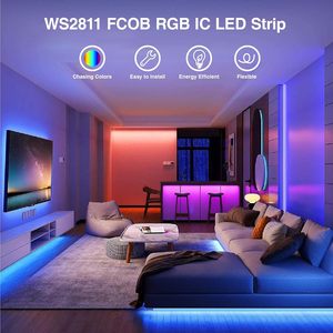 Magic Cob LED Tiras de luz 480 576 720 784 840 896 LEDs 12V 24V A todo color Inteligente Direccionable COB LED Strip 5M PCB Dream - Product Image 2