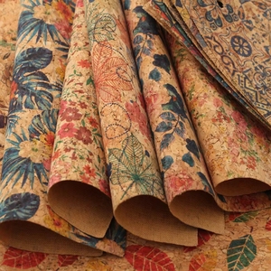 Tissu en liège synthétique imprimé en PU, vegan et organique, de 0,45 <span class=keywords><strong>mm</strong></span>, pour la confection de vêtements, sacs, chaussures et coques de téléphone - Product Image 1