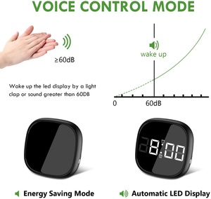 Reloj Despertador LED de Escritorio con Diseño Moderno, Superficie de Espejo Digital, Control por Voz y Sonido - Product Image 5
