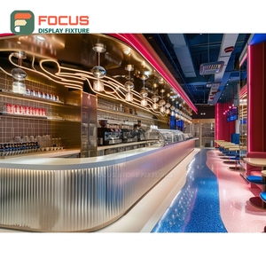 Vitrine à café commerciale finition chêne naturel, espace de présentation pour bouteilles de sirop, armoire de café commerciale - Product Image 6