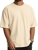 Vente en gros 280 Gsm T-shirt noir surdimensionné pour hommes 100% coton lourd pour bouffée impression avec logo personnalisé sérigraphie