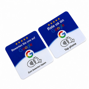 Carte NFC en acrylique ronde 120x120x3mm, autocollant pour téléphone Google Review Tap, tailles personnalisées disponibles pour la promotion des entreprises - Product Image 4