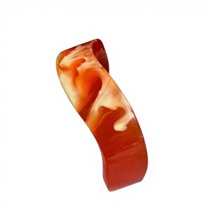 Newly Quality Classic Resin Bangle <b>Bracelet</b> Red Marbled Pattern Design Unisex Fashion Jewelry Acrylic Lucite Material for Woman - Product Image 2