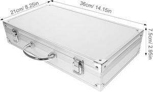 Maletín portátil de aluminio plateado para estuche rígido Cerradura de espuma personalizable OEM ODM EVA Estuche de herramientas para hombres Mujeres Viajeros Artesano - Product Image 5