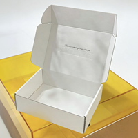 Boîtes d'expédition en carton ondulé écologiques personnalisées, blanches, avec impression de logo pour l'emballage de cadeaux
