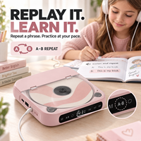 Système audio stéréo compact portable classique, mini lecteur de CD rechargeable à piles, pour la maison