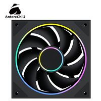 Ventilateur PWM AntarcChill Noir 120mm à Haut Débit d'Air, Faible Bruit, Roulement Fluide, Longue Durée de Vie, pour Boîtier PC, Dissipateur Thermique en Plastique OEM 4 Broches