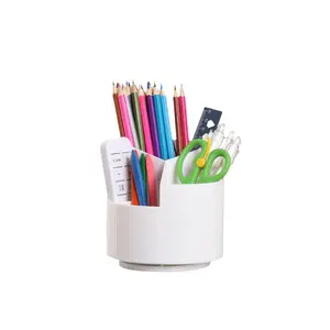 Promotional plastic Pen holder rotating desktop simple pencil storage office pen holder school Large capacitypen bucket