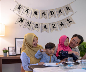 2 adet ahşap ramazan mübarek Bunting dekorasyon rustik boncuk ramazan süslemeleri müslüman parti dekor malzemeleri - Product Image 5