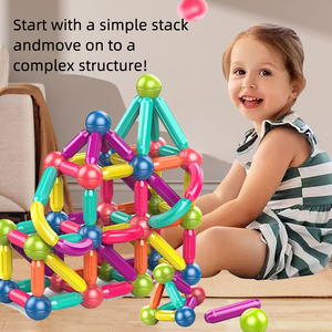 Stem Giáo Dục 100 Pcs Từ Bóng Gậy Khối Xây Dựng Thần Tài Đồ Chơi Đầy Màu Sắc Thanh Từ Bộ - Product Image 1