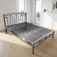 Sommier en métal au design moderne, lit tatami, mobilier de chambre à coucher, cadre de lit plateforme en fer forgé