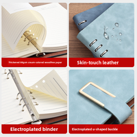 Carnet à anneaux rechargeable 6 anneaux, papier sans bois, pages intérieures amovibles, journal de bureau