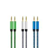 Câble audio en nylon coloré 3,5 mm mâle-mâle, cordon audio auxiliaire pour autoradios et téléphones
