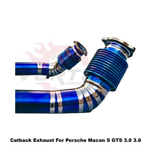 Vortex Burnt Titanium Full <b>Exhaust</b> System With Vacuum Valve For Porsche Macan S GTS 3.0 3.6 Racing - Product Image 4