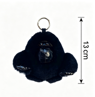 Porte-clés de voiture en vraie fourrure de renard, pendentif gorille, mignon, haut de gamme, peluche, poupée, cadeau à suspendre au sac